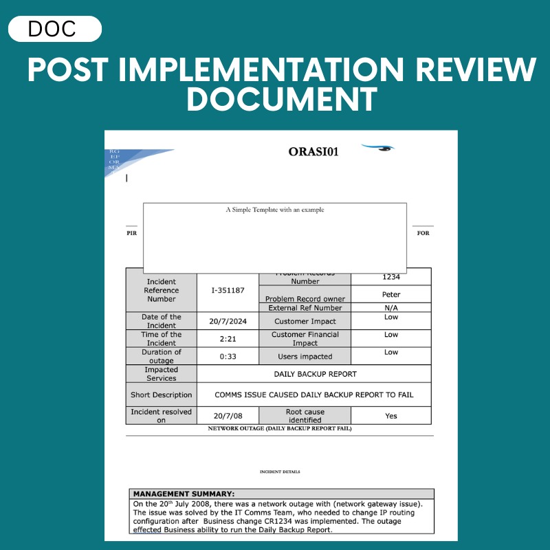 Post Implementation Review Document